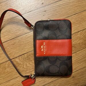 Coach Black and Red Wristlet